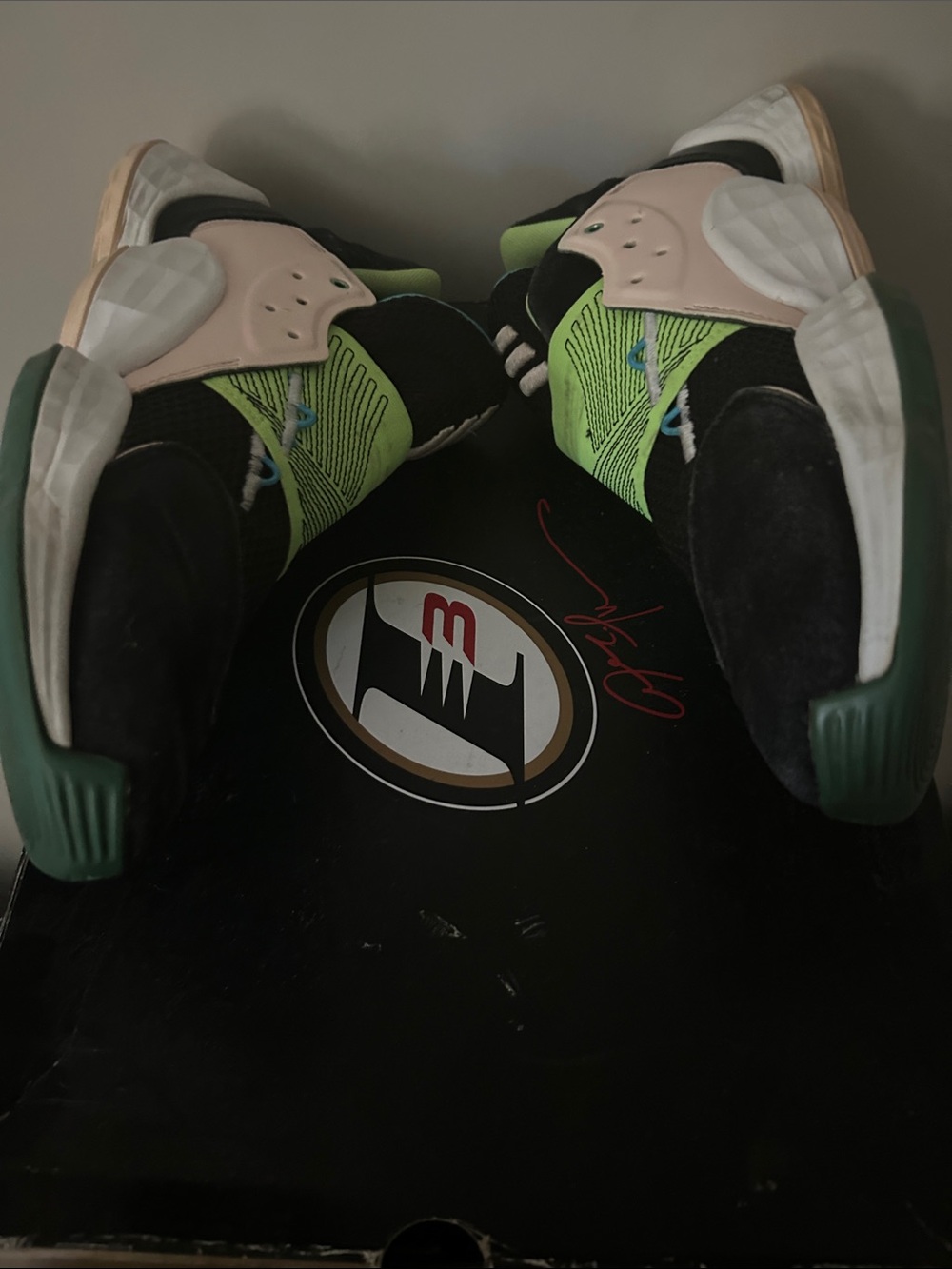 adidas Black and Neon Green Athletic Shoes Harden 4 - Picture 3 of 4